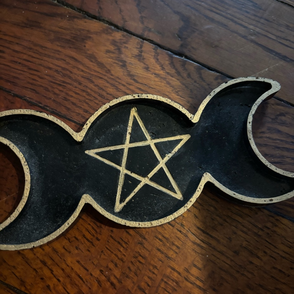 Celestial half moon star dish